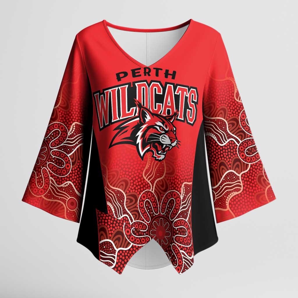 Basketball Custom Perth Kimono Sleeve Blouse Simple Australian Dot Art - Aussie Hoodie