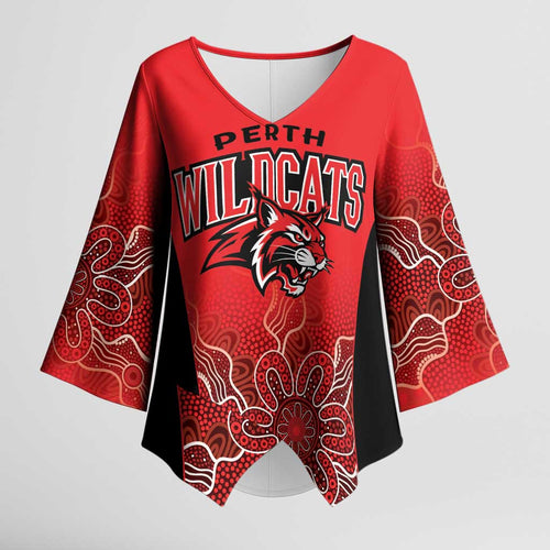 Basketball Custom Perth Kimono Sleeve Blouse Simple Australian Dot Art - Aussie Hoodie