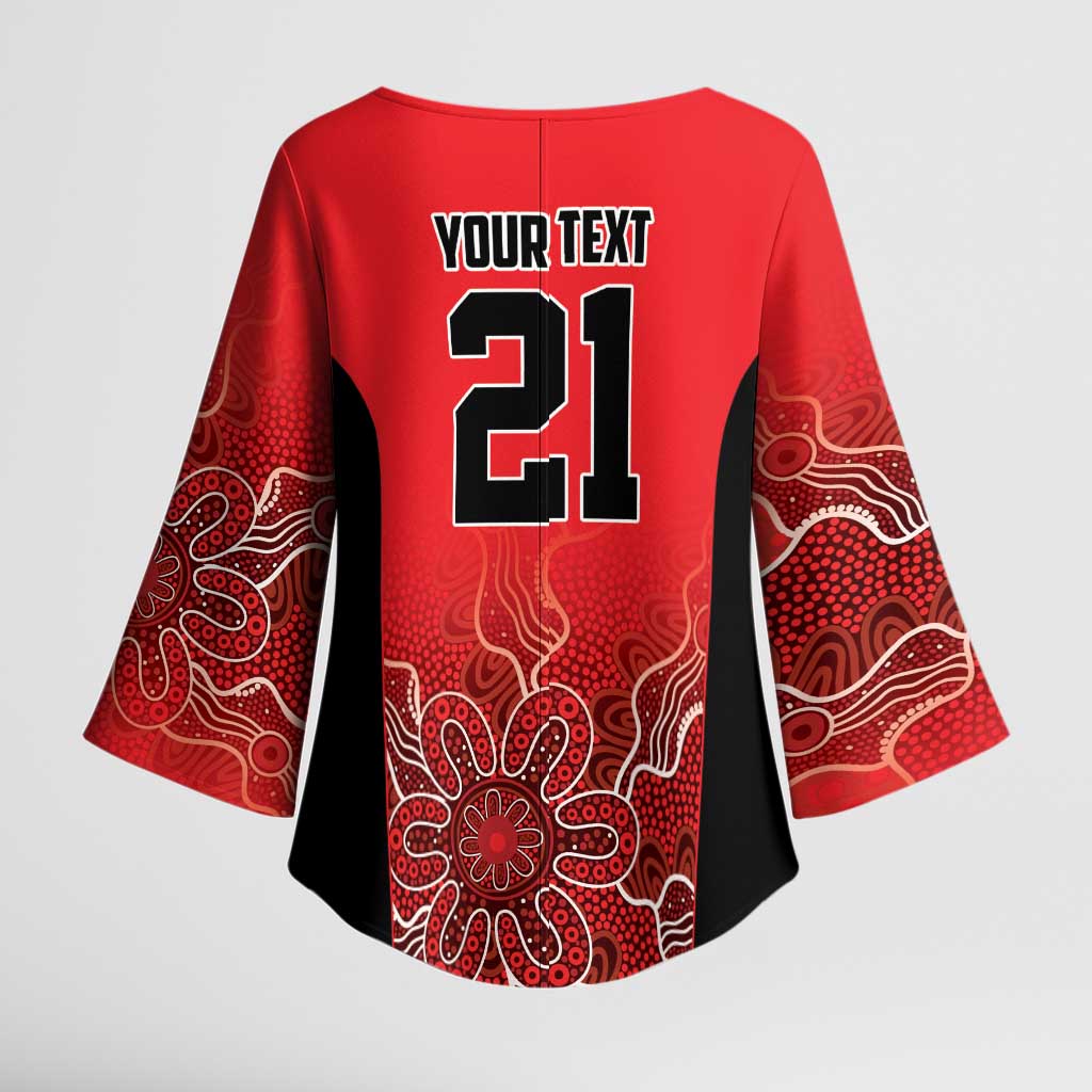 Basketball Custom Perth Kimono Sleeve Blouse Simple Australian Dot Art - Aussie Hoodie