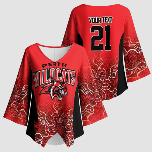 Basketball Custom Perth Kimono Sleeve Blouse Simple Australian Dot Art - Aussie Hoodie