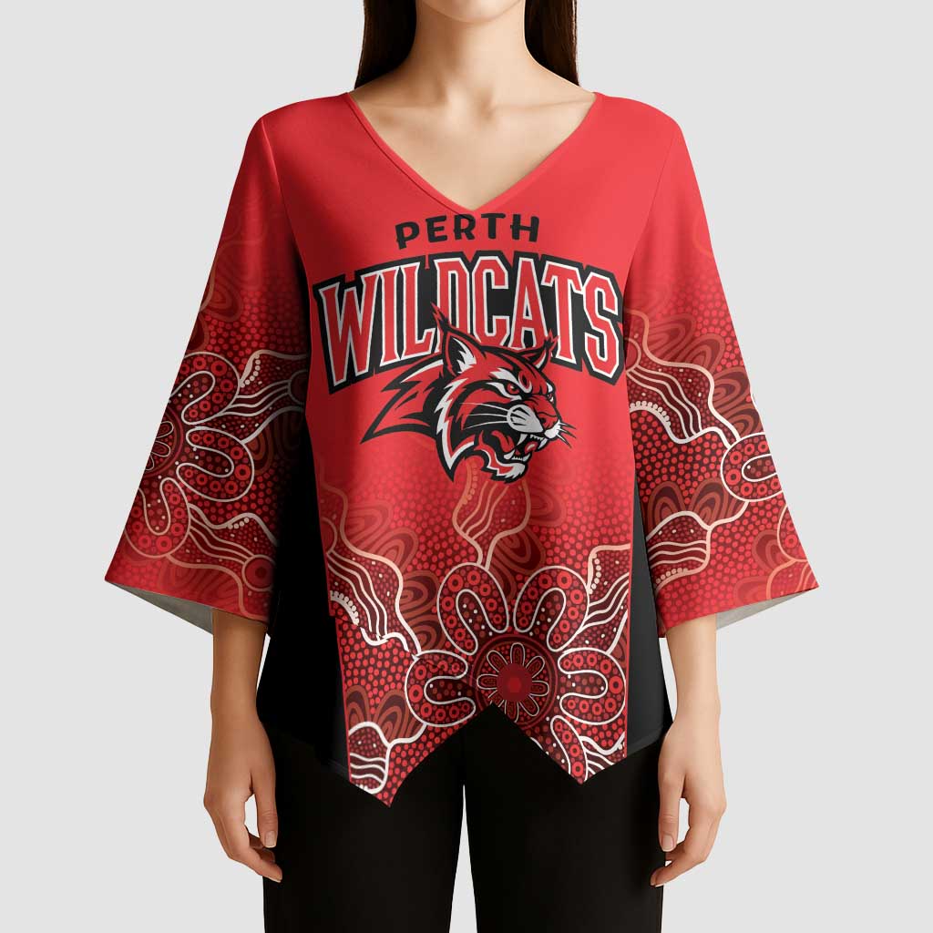 Basketball Custom Perth Kimono Sleeve Blouse Simple Australian Dot Art - Aussie Hoodie