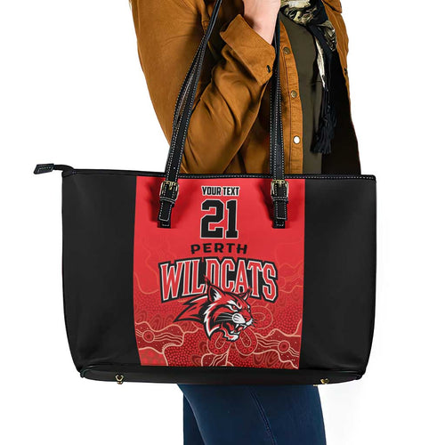 Basketball Custom Perth Leather Tote Bag Simple Australian Dot Art - Aussie Hoodie