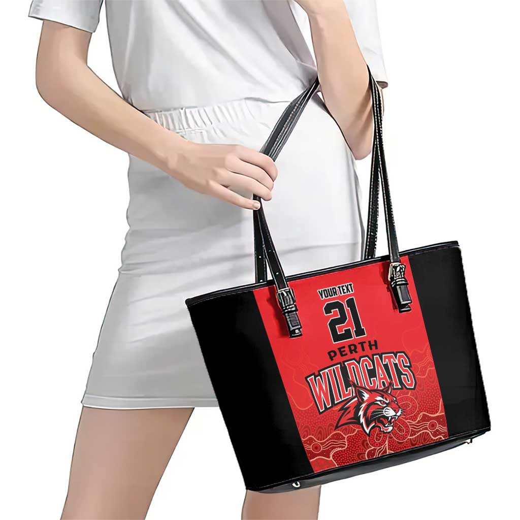 Basketball Custom Perth Leather Tote Bag Simple Australian Dot Art - Aussie Hoodie