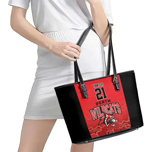 Basketball Custom Perth Leather Tote Bag Simple Australian Dot Art - Aussie Hoodie