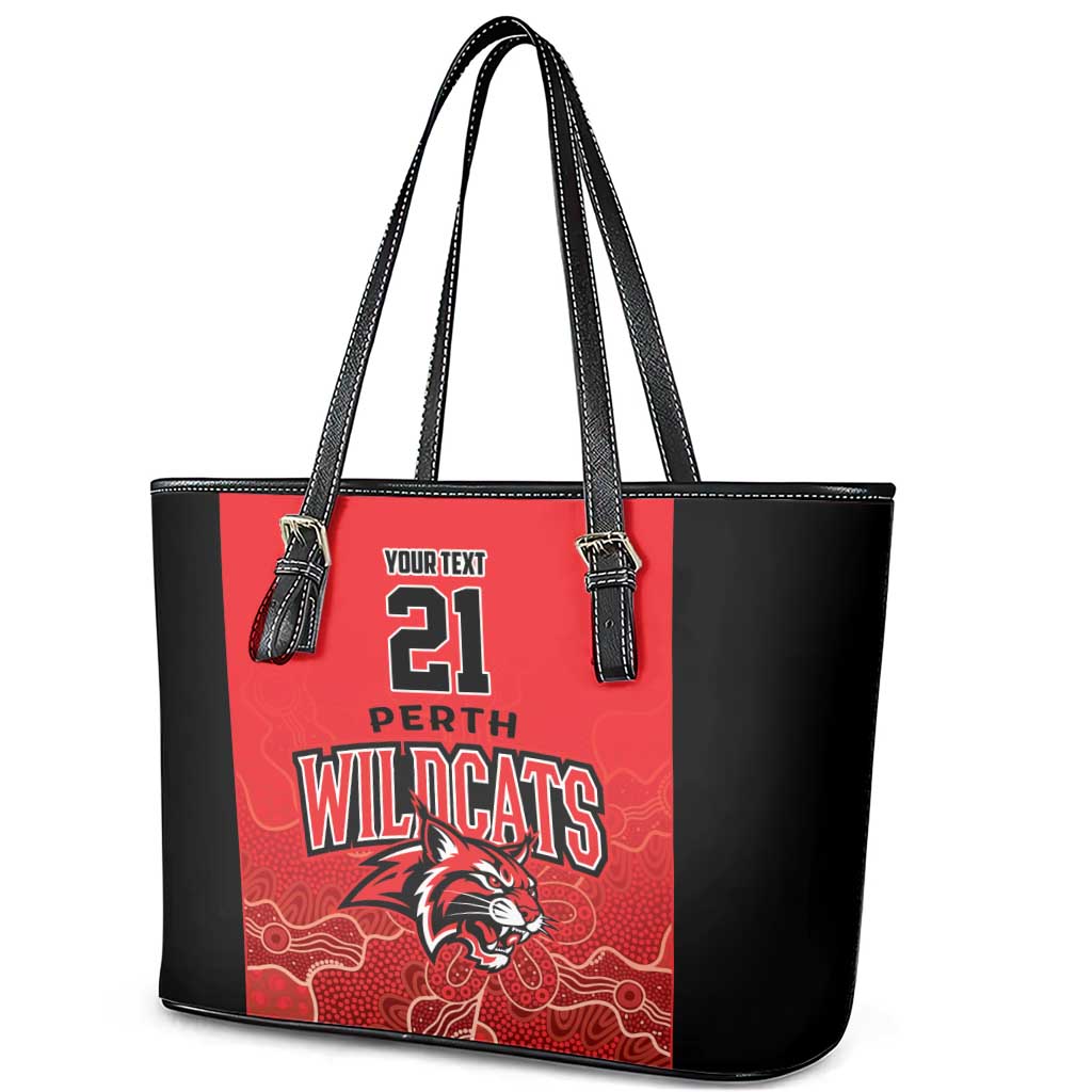 Basketball Custom Perth Leather Tote Bag Simple Australian Dot Art - Aussie Hoodie
