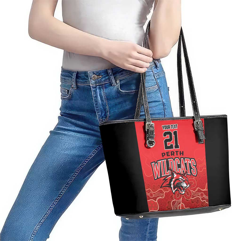 Basketball Custom Perth Leather Tote Bag Simple Australian Dot Art - Aussie Hoodie