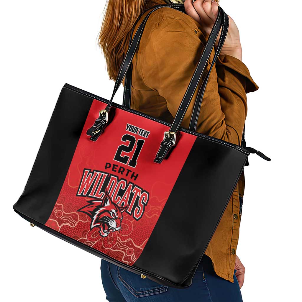 Basketball Custom Perth Leather Tote Bag Simple Australian Dot Art - Aussie Hoodie