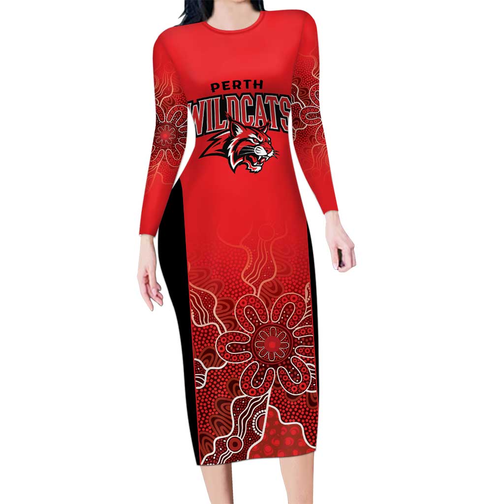 Basketball Custom Perth Long Sleeve Bodycon Dress Simple Australian Dot Art - Aussie Hoodie