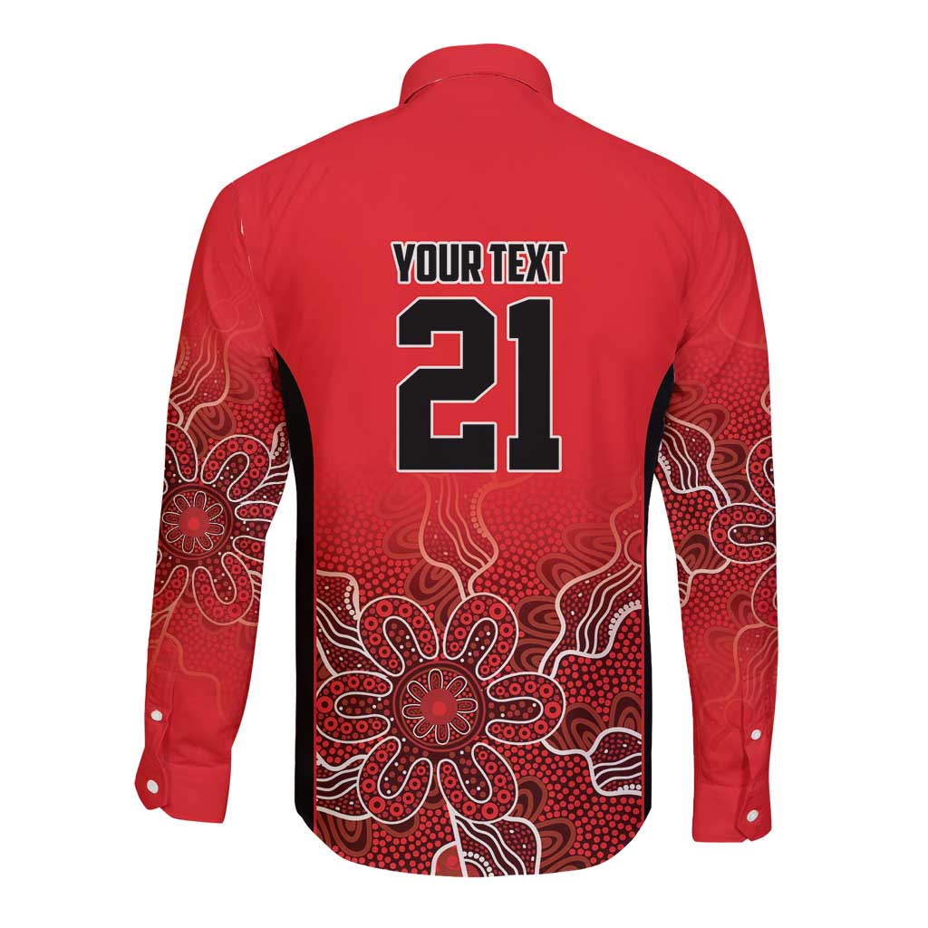 Basketball Custom Perth Long Sleeve Button Shirt Simple Australian Dot Art - Aussie Hoodie