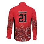 Basketball Custom Perth Long Sleeve Button Shirt Simple Australian Dot Art - Aussie Hoodie