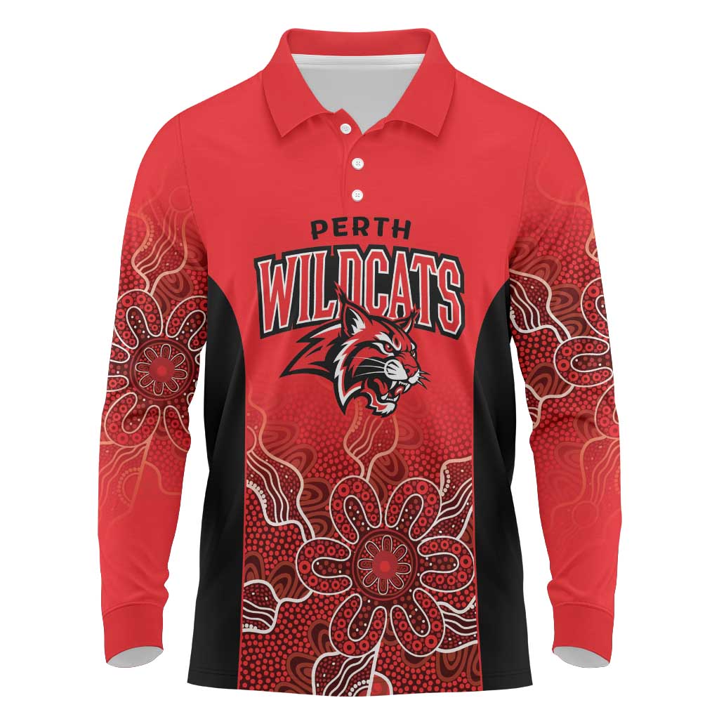 Basketball Custom Perth Long Sleeve Polo Shirt Simple Australian Dot Art - Aussie Hoodie
