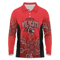 Basketball Custom Perth Long Sleeve Polo Shirt Simple Australian Dot Art - Aussie Hoodie