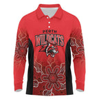 Basketball Custom Perth Long Sleeve Polo Shirt Simple Australian Dot Art - Aussie Hoodie
