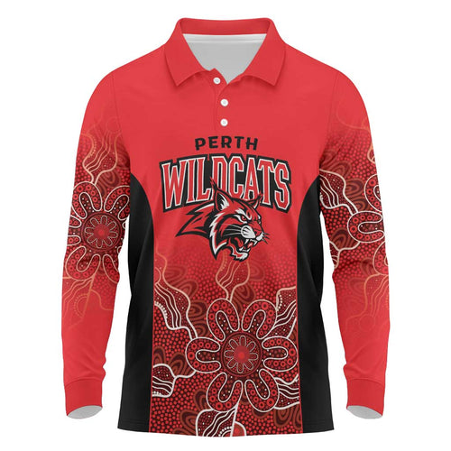 Basketball Custom Perth Long Sleeve Polo Shirt Simple Australian Dot Art - Aussie Hoodie