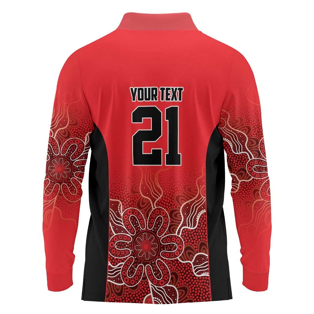 Basketball Custom Perth Long Sleeve Polo Shirt Simple Australian Dot Art - Aussie Hoodie