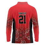 Basketball Custom Perth Long Sleeve Polo Shirt Simple Australian Dot Art - Aussie Hoodie