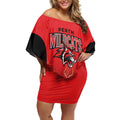 Basketball Custom Perth Off Shoulder Short Dress Simple Australian Dot Art - Aussie Hoodie