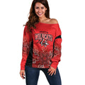 Basketball Custom Perth Off Shoulder Sweater Simple Australian Dot Art - Aussie Hoodie