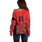 Basketball Custom Perth Off Shoulder Sweater Simple Australian Dot Art - Aussie Hoodie