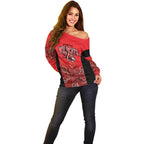 Basketball Custom Perth Off Shoulder Sweater Simple Australian Dot Art - Aussie Hoodie