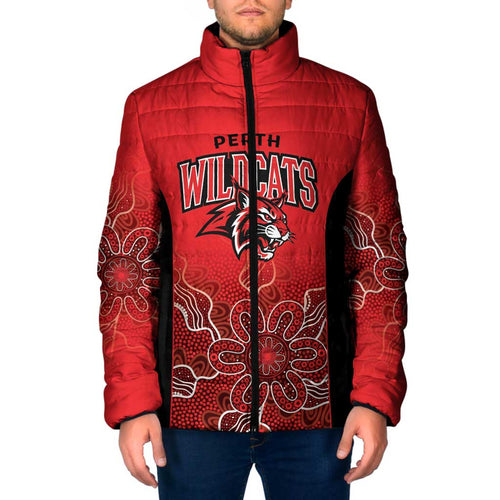 Basketball Custom Perth Padded Jacket Simple Australian Dot Art - Aussie Hoodie