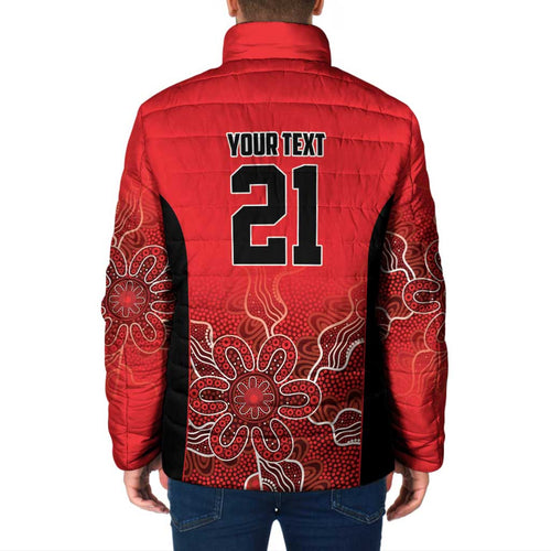Basketball Custom Perth Padded Jacket Simple Australian Dot Art - Aussie Hoodie