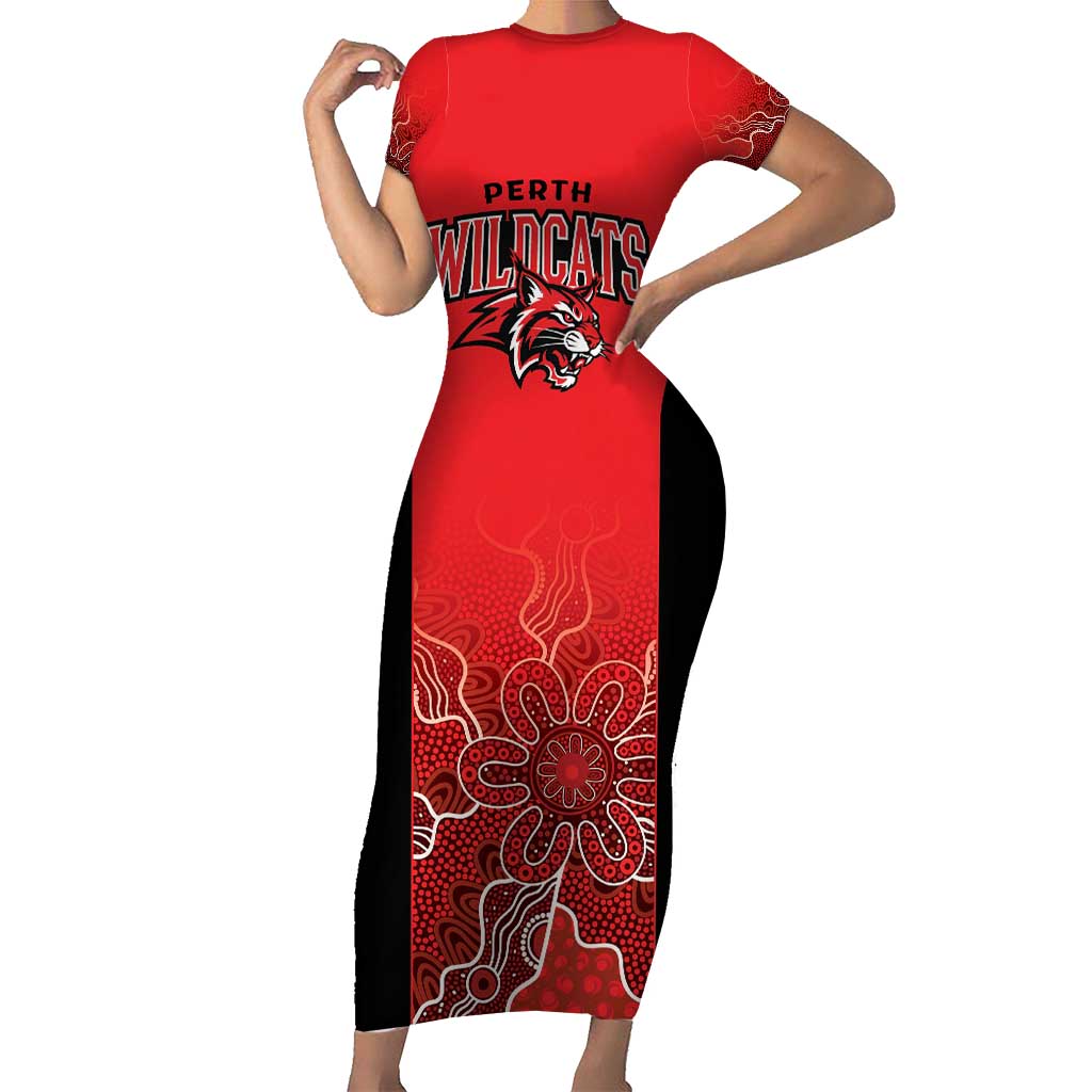 Basketball Custom Perth Short Sleeve Bodycon Dress Simple Australian Dot Art - Aussie Hoodie