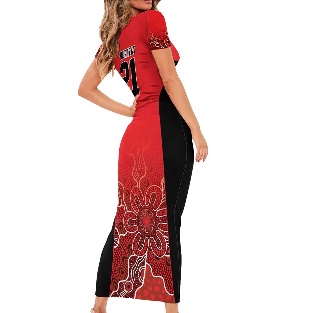 Basketball Custom Perth Short Sleeve Bodycon Dress Simple Australian Dot Art - Aussie Hoodie