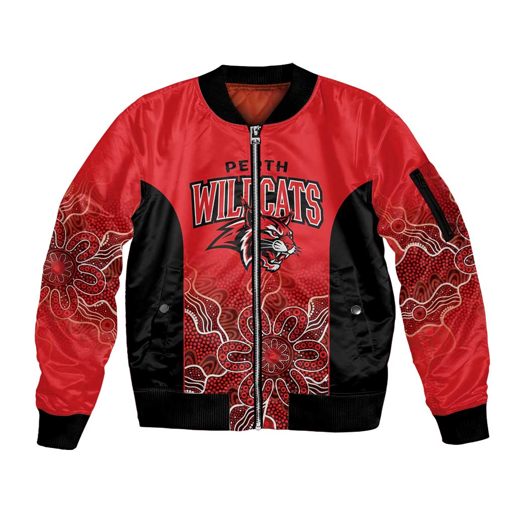 Basketball Custom Perth Sleeve Zip Bomber Jacket Simple Australian Dot Art - Aussie Hoodie