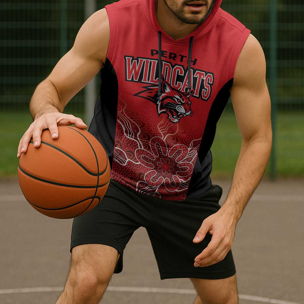 Basketball Custom Perth Sleeveless Hoodie Simple Australian Dot Art - Aussie Hoodie
