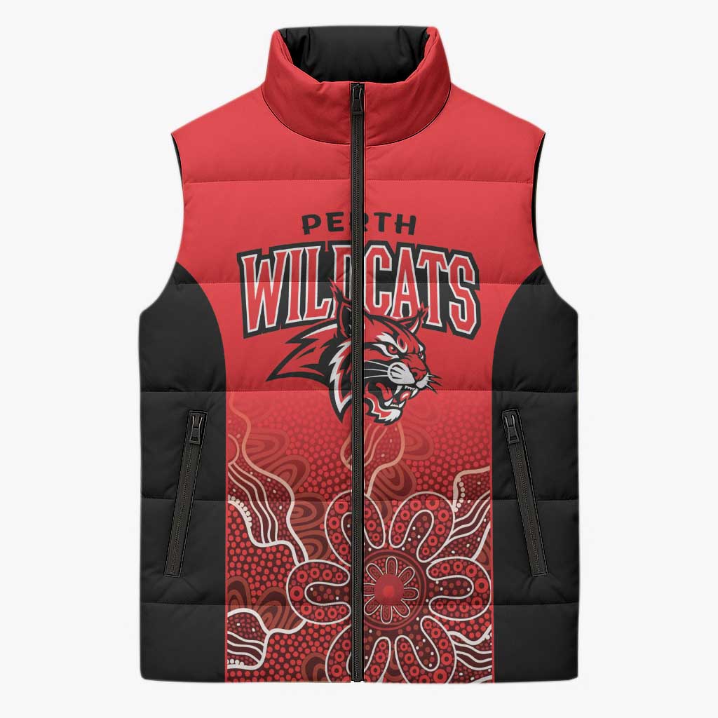 Basketball Custom Perth Sleeveless Puffer Jacket Simple Australian Dot Art - Aussie Hoodie