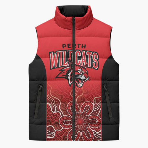 Basketball Custom Perth Sleeveless Puffer Jacket Simple Australian Dot Art - Aussie Hoodie