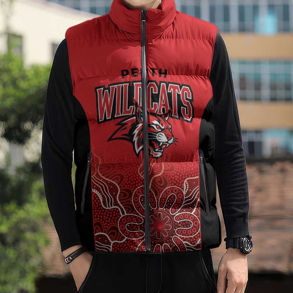 Basketball Custom Perth Sleeveless Puffer Jacket Simple Australian Dot Art - Aussie Hoodie