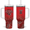 Basketball Custom Perth Tumbler With Handle Simple Australian Dot Art - Aussie Hoodie
