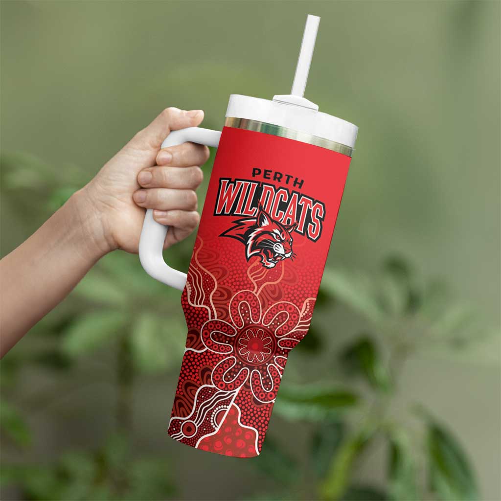 Basketball Custom Perth Tumbler With Handle Simple Australian Dot Art - Aussie Hoodie
