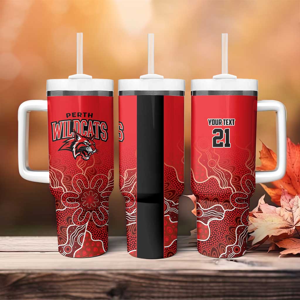 Basketball Custom Perth Tumbler With Handle Simple Australian Dot Art - Aussie Hoodie