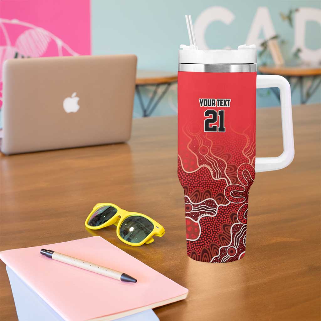 Basketball Custom Perth Tumbler With Handle Simple Australian Dot Art - Aussie Hoodie