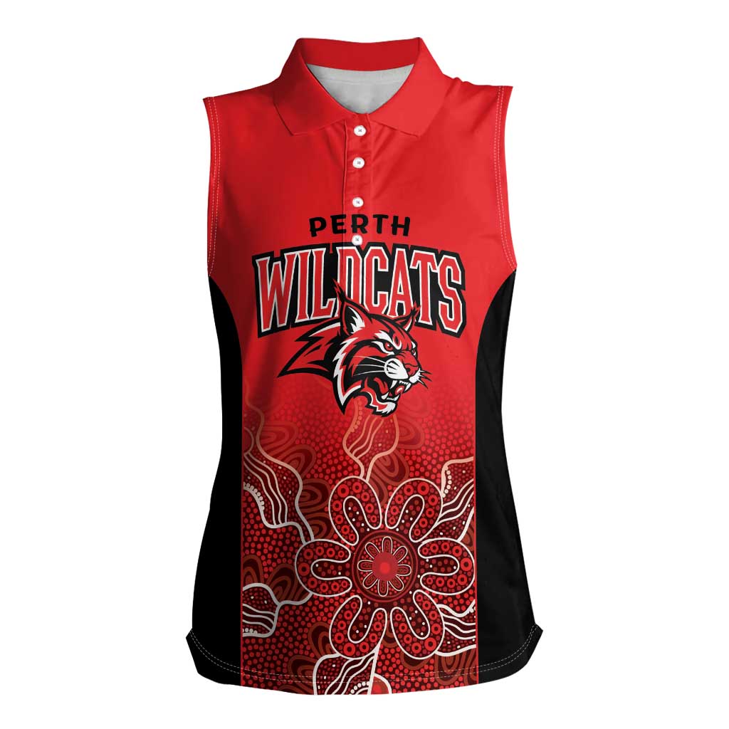 Basketball Custom Perth Women Sleeveless Polo Shirt Simple Australian Dot Art - Aussie Hoodie