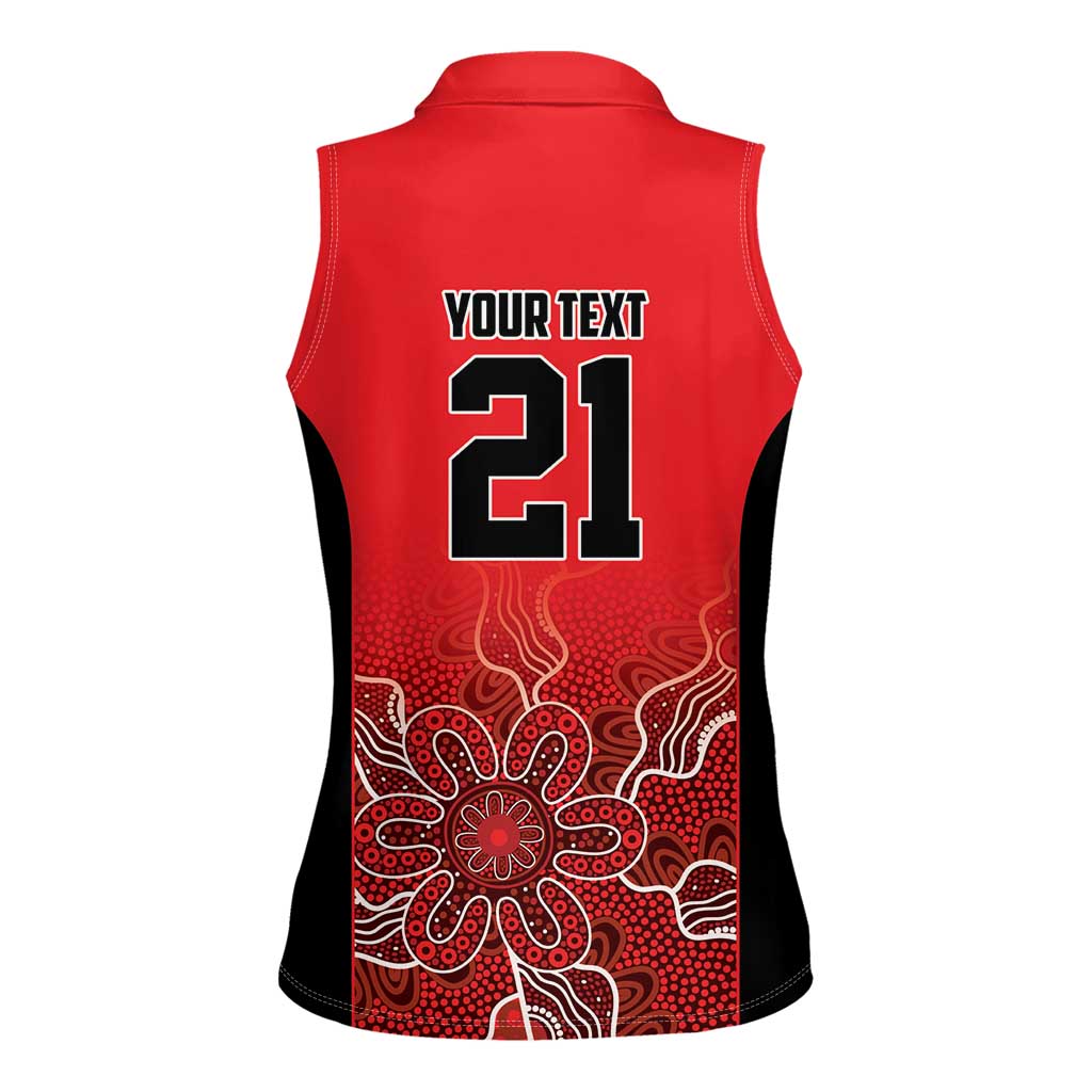 Basketball Custom Perth Women Sleeveless Polo Shirt Simple Australian Dot Art - Aussie Hoodie