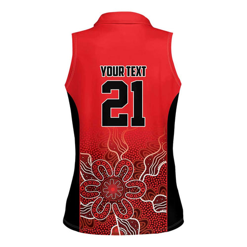 Basketball Custom Perth Women Sleeveless Polo Shirt Simple Australian Dot Art - Aussie Hoodie