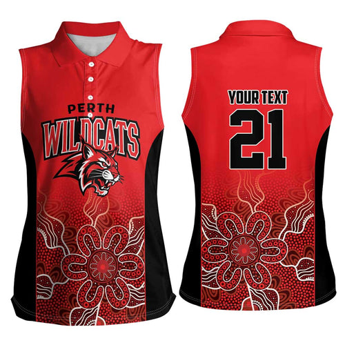 Basketball Custom Perth Women Sleeveless Polo Shirt Simple Australian Dot Art - Aussie Hoodie