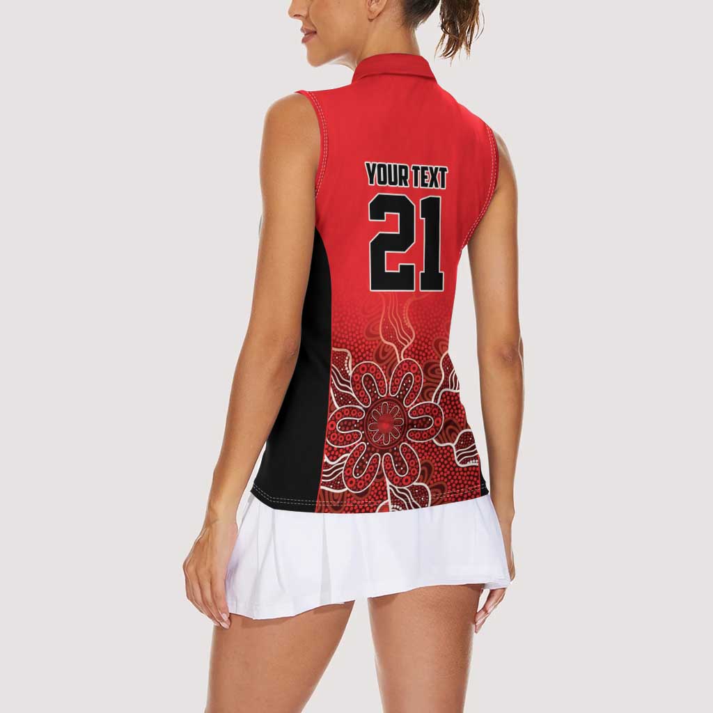 Basketball Custom Perth Women Sleeveless Polo Shirt Simple Australian Dot Art - Aussie Hoodie