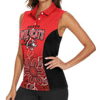 Basketball Custom Perth Women Sleeveless Polo Shirt Simple Australian Dot Art - Aussie Hoodie
