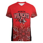 Basketball Custom Perth Women V-Neck T-Shirt Simple Australian Dot Art - Aussie Hoodie