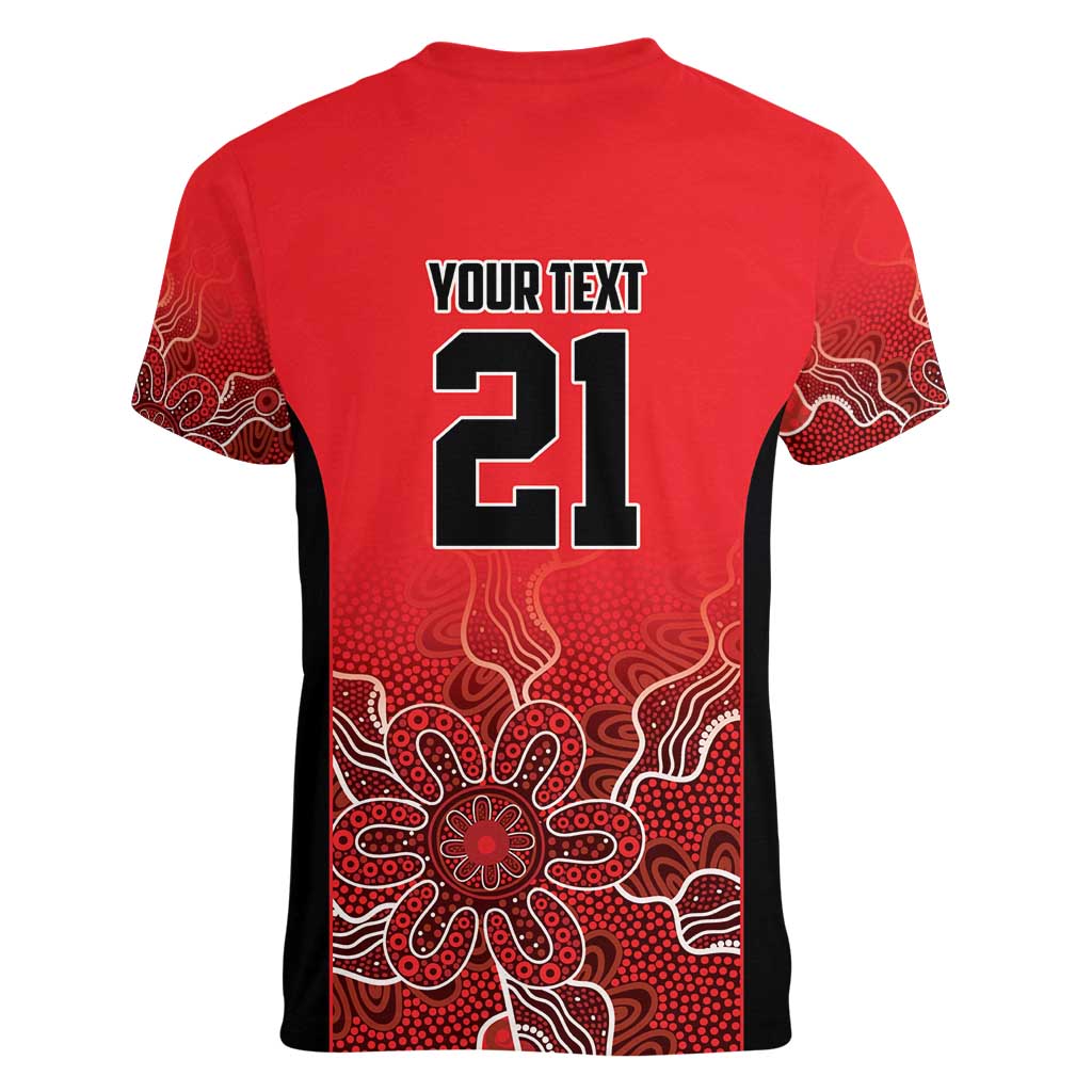 Basketball Custom Perth Women V-Neck T-Shirt Simple Australian Dot Art - Aussie Hoodie