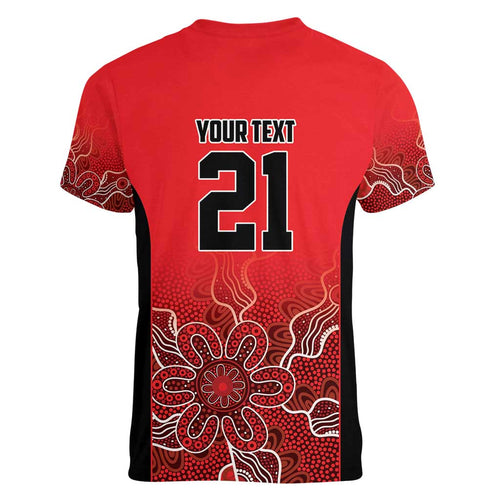Basketball Custom Perth Women V-Neck T-Shirt Simple Australian Dot Art - Aussie Hoodie