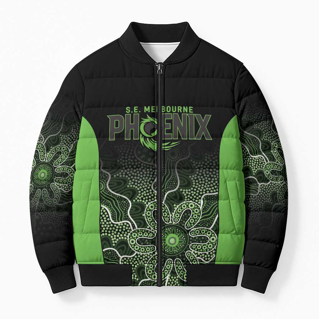 Basketball Custom South East Melbourne Bomber Puffer Jacket Simple Australian Dot Art - Aussie Hoodie