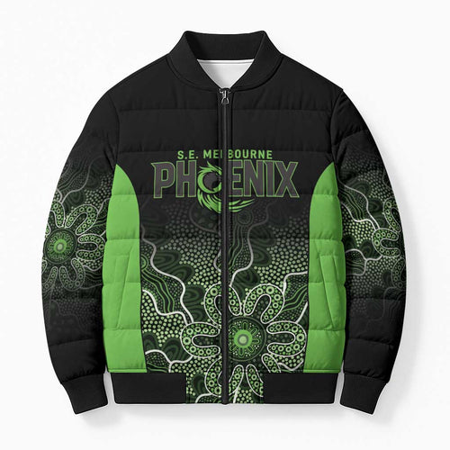 Basketball Custom South East Melbourne Bomber Puffer Jacket Simple Australian Dot Art - Aussie Hoodie