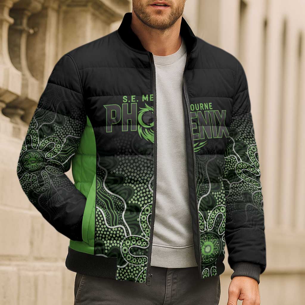 Basketball Custom South East Melbourne Bomber Puffer Jacket Simple Australian Dot Art - Aussie Hoodie