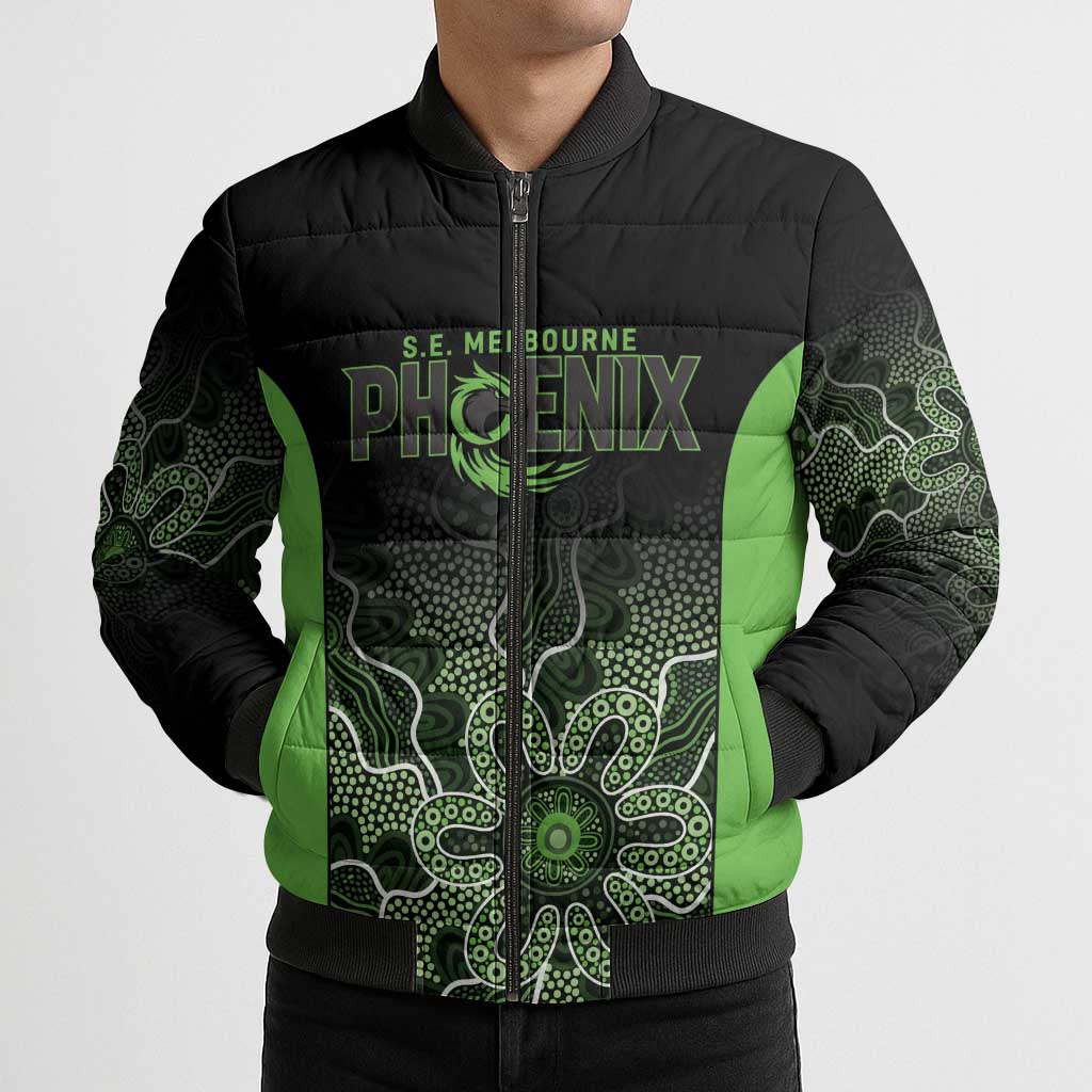 Basketball Custom South East Melbourne Bomber Puffer Jacket Simple Australian Dot Art - Aussie Hoodie